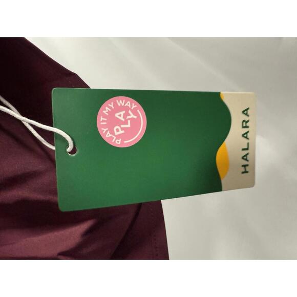 NWT Halara Breezeful Shirred High Low Flowy Quick Dry Maxi Slip Dress Amaranth L - Picture 5 of 10